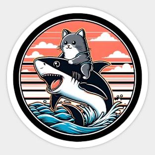 cute cat shark Sticker